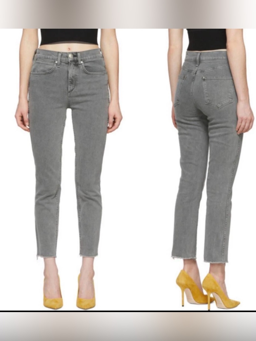 ✧ Rag & Bone Vintage Cigarette Jeans | Size 28 | Grey Raw Hem ✧